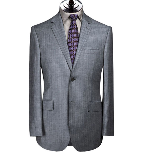 灰色条纹西服套装定制-定做灰色条纹西服套装