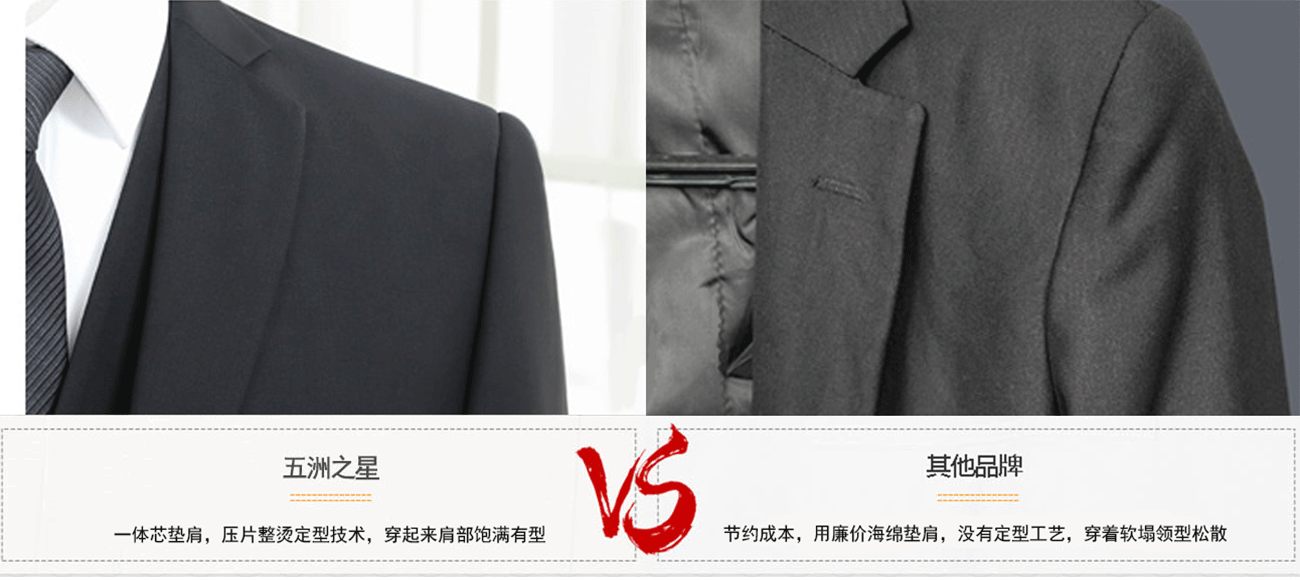 不同厂家对男士格子西服套装定制的肩部曲线细节处理对比